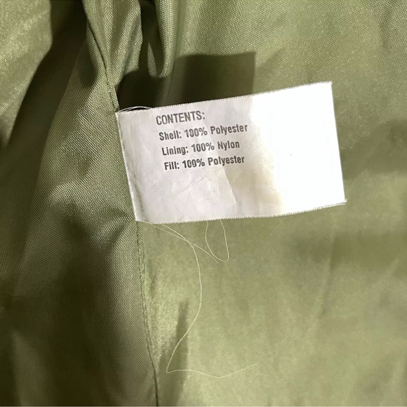 Gallery Olive Green Quilted Full Zip Jacket Pockets sz Large - Picture 12 of 12